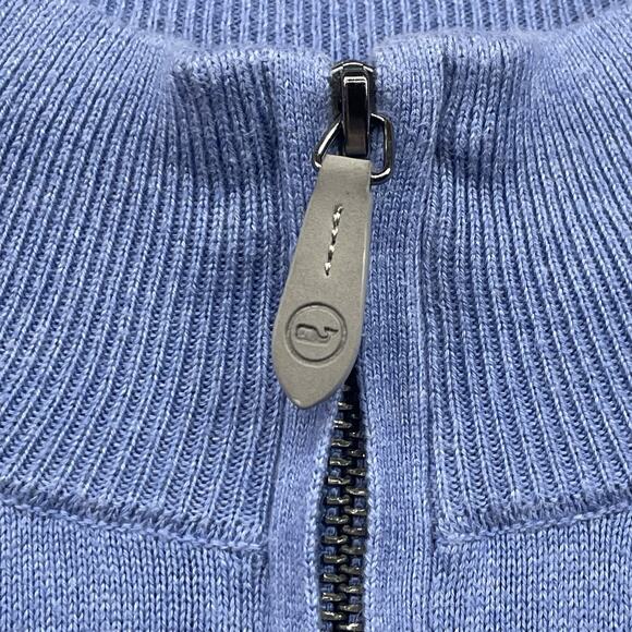 Vineyard Vines Sweater Mens XL Blue Thaxter Quarter Zip Cotton Cashmere Pullover - Picture 5 of 11